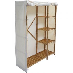 Armoire dressing en bambou, 3 étagères