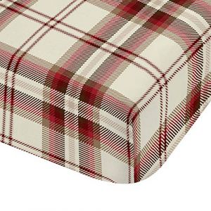 Catherine Lansfield Kelso Drap-Housse, Coton, Rouge, Bajera Cama 180cm
