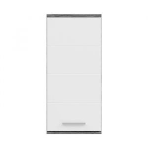 Müller Chb Collection - Kaleb - Meuble haut en mélaminé blanc et argenté (l/h/p : 35x77x25 cm)