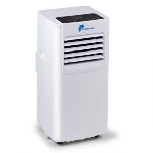 Lifetime Air Climatiseur Mobile - Ventilateur, Deshumidificateur d'Air et Climatiseur - Rafraichisseur d'Air avec Evacuation 65 dB - Climatisation jusqu'&agrave; 16m2 - T&eacute;l&eacute;commande et minuteur - 8000 BTU
