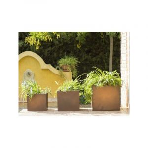 Image de Pot de fleurs carré en couleur opaque MOOVERE 50 Bronze