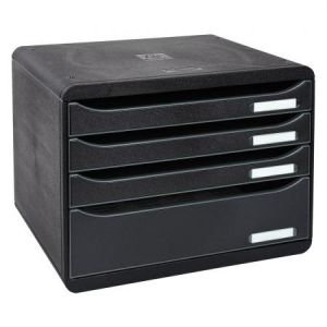 Exacompta 315714D - BIG-BOX PLUS à l'italienne 4 tiroirs ECOBlack noir