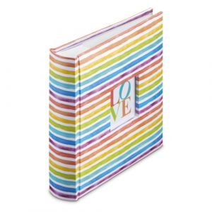 Hama Album photo &agrave; pochette Rainbow I (Album m&eacute;mo, 200 photos 10x15cm, 100 pages blanches, Dim. 22.5x22cm, Id&eacute;al Scrapbooking, id&eacute;e cadeau, Couverture Rigide, Poche &agrave; Carte M&eacute;moire) Arc en Ciel