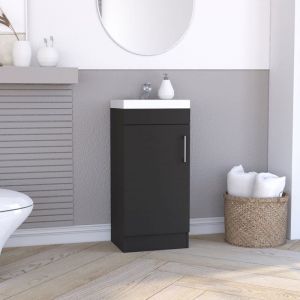 Armoire de salle de bain avec lavabo Madrid, avec meuble de rangement 83CM l x 33CM p x 40CM l Noir