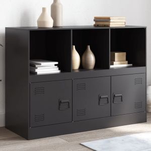 VidaXL Buffet noir 99x39x73 cm acier, armoire, placard, buffet haut, armoire latérale, armoire de rangement, organisateur de maison, buffet de salon