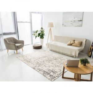 Bobochic Tapis - Tapis poil ras DONNA motif abstrait 120x170 Beige