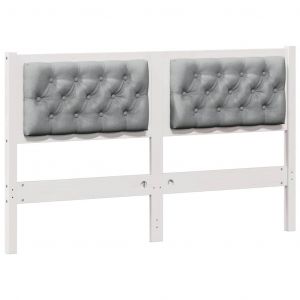 VidaXL T&ecirc;te de lit Autre Blanc et gris clair 140 cm Bois massif en pin