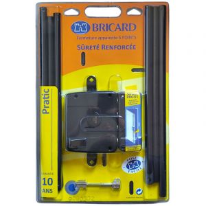 Serrure de porte en applique multipoints verticale 5 points Bricard Taille - Droit