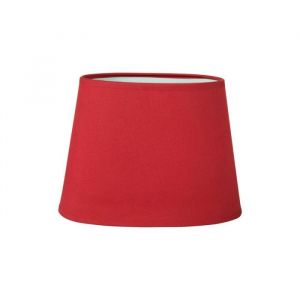 Ostaria Abat-jour Ovale - Rouge - Base 205 cm - Culot E14 - Tissu Contemporain