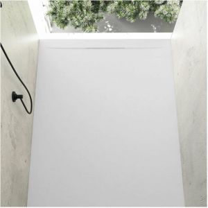 Stano Receveur de douche 90 x 170 cm extra plat COVER en résine surface ardoisée blanc - Blanc