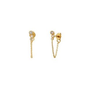 Boucles d'oreilles chaine dorées à l'or fin ZOÉ