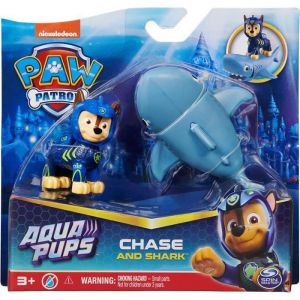 Coffret Pat Patrouille Aqua Chien Chase Et Son Requin 1 Carte Offert Set Figurine Chien Mer