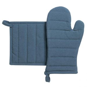 Declikdeco Lot gant de cuisine et manique recycl&eacute; Jona Aliz&eacute;e 15 x 30