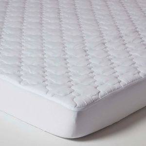 Image de HOMESCAPES Protège-matelas luxueux à grands bonnets, 180 x 200 cm - Blanc