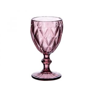Boite de 6 verres à pied 25 cl diamond rose Trend'up