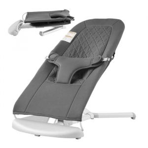 VEVOR Transat Bébé 0-9 Mois Siège Transat Pliable Nouveau-né avec 2 Angles d'Inclinaison, Harnais à 3 Points, Sac de Transport, Transat Portable Bébés, pour Intérieur, Extérieur, Maison, Gris Foncé