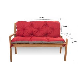 Image de Setgarden - Coussin pour banc de jardin 100x50x50cm, coussin de banc de jardin Rouge, coussin de balan&ccedil;oire, coussin de jardin, coussin de banc