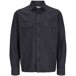 Jack & Jones Jjetravis Ls Noos T-Shirt Chemise &agrave; Manches Longues, Jean Noir, XXL Hommes