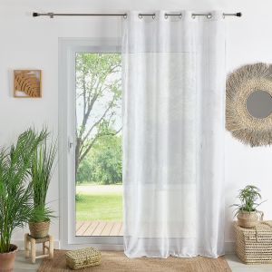 Home maison Voilage &Agrave; Oeillets Brod&eacute; Feuilles