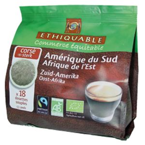 Image de Ethiquable 18 dosettes souples de café corsé pour Senseo