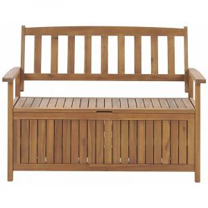 Beliani Banc de jardin en bois avec rangement 120 cm SOVANA