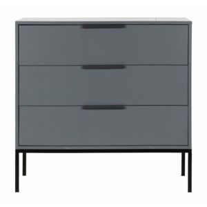 Made by Woood ADAM - Commode 3 tiroirs en bois - Gris anthracite