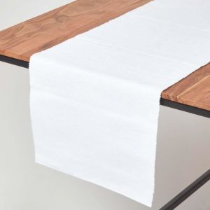 Chemin de table 100% coton Blanc