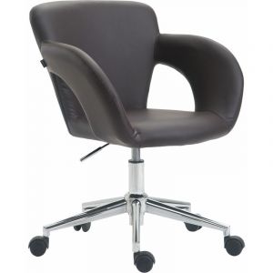 CLP Chaise de bureau Edison similicuir, Marron