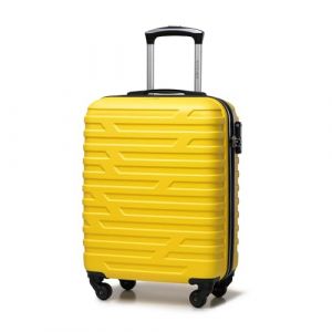 WITTCHEN Valise de voyage Bagage à main Valise cabine Valise rigide en ABS avec 4 roulettes pivotantes Serrure à combinaison Poignée télescopique A-Line II Taille S Jaune