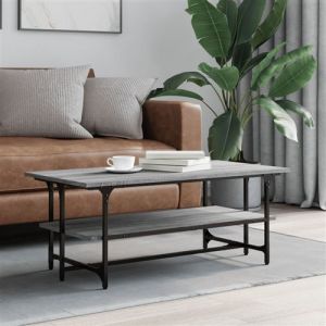 VidaXL Table Basse, Table d'Appoint, Bout de Canapé, Meuble de Rangement Salon Salle de Séjour Intérieur, Moderne, Sonoma Gris Bois d'Ingénierie
