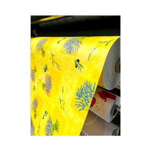 Linge - Nappe Bulgomme Imprimée Provençale - Au mètre - 140 x 180 cm - jaune.