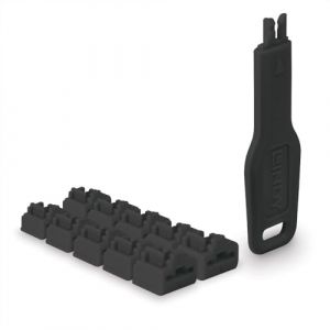 Lindy Verrous de Ports RJ45 (10 pi&egrave;ces) avec cl&eacute;, Noir