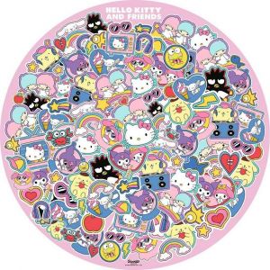 Ravensburger E -Puzzle Rond 500 pi&egrave;ces-Un Tourbillon de Douceur/Hello Kitty-Adultes et Enfants d&egrave;s 10 Ans-Puzzle de qualit&eacute; sup&eacute;rieure-Encastrement Parfait-Hello Kitty-Dessin Anim&eacute;-12001391