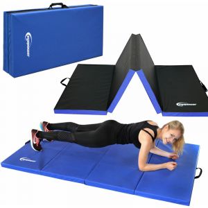 Image de Eyepower Matelas d'entrainement RG20 200x100x5cm épais pliant portable Bleu-Noir