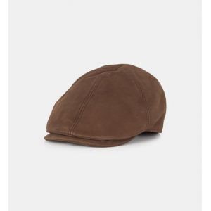 Galeries Lafayette Casquette plate unie cuir Marron