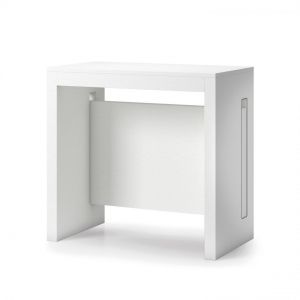 Alter Table de salle à manger extensible, Console extensible, Table moderne avec rallonges et porte-rallonges, 100% Made in Italy, cm 80x44 / 186h76,