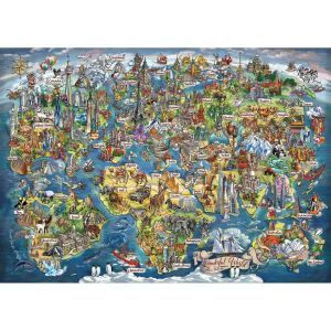 Image de Anatolian Puzzle 3000 pièces : Merveilleuse Carte du Monde Coloris Unique