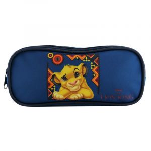 BAGTROTTER Trousse scolaire 2 compartiments Disney Le Roi Lion Simba Bleue