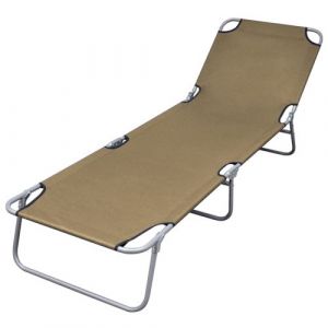 Image de VidaXL Chaise longue pliable avec dossier réglable Taupe