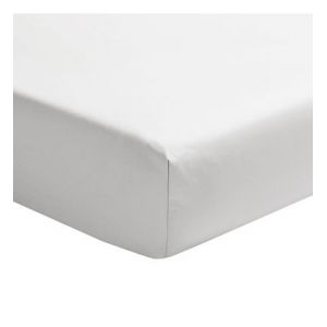 Essix Drap Housse, Satin de Coton, Blanc, 200x200 cm