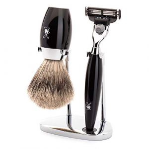 Mühle KOSMO 3-tlg. Dachshaar Rasier-Set Edelharz schwarz Gillette Mach3 Rasur 1 ct Herren (150.44 € / 1 ct)