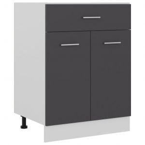 Image de VidaXL Armoire de plancher à tiroir Gris 60x46x81,5 cm Aggloméré