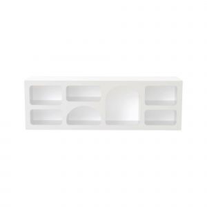 Buffet Dgargiul, Buffet du salon, Commode de salon, Garde-manger de cuisine, 160x38h51 cm, Blanc