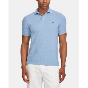 Ralph Lauren Polo droit custom fit en maille piquée Bleu Chiné - Taille L;M;S;XL;XXL