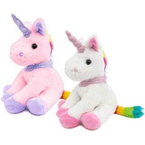 Brubaker Peluche Douce - Licorne - Hauteur 21 cm - Rose