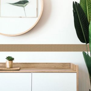 Plage Frise d&eacute;corative adh&eacute;sive, cannage, beige, tendance, 9 cm X 300 cm