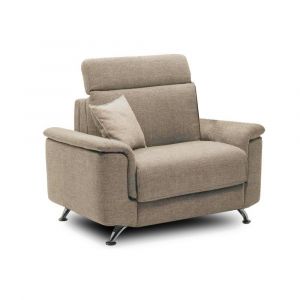 Image de Inside75 Fauteuil EMPIRE tweed beige convertible ouverture RAPIDO 70*195*12cm