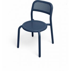 Fatboy Chaise empilable Ton&iacute; / Set de 2 - Aluminium perfor&eacute; bleu en m&eacute;tal