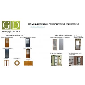 Porte Coulissante Tana blanc Vitrée H204 x l.73 + Rail Alu GD MENUISERIES