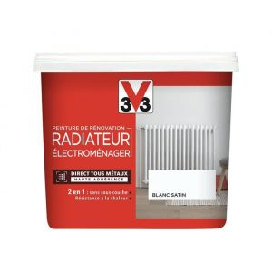 V33 Peinture de r&eacute;novation radiateur &eacute;lectrom&eacute;nager blanc satin 0,75L